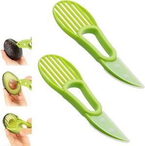 Avocado Slicer Set 2Pcs Green <b>Plastic</b> Multi Function Fruit Tool Manual <b>Kitchen</b> Gadget - Product Image 1