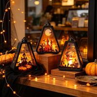 Lanterne d'extérieur à piles avec effet flamme pour Halloween, prix de gros, idéale pour la terrasse, le jardin et les fournitures de fête d'Halloween