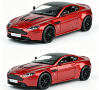 Modelo de Auto Deportivo de Aleación Fundida a Presión a Escala 1:24 del Aston Martin V12 Vantage S 2013, Color Rojo, Juguete de Simulación Metálico, Venta al Por Mayor