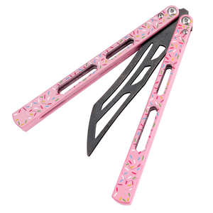 TGZUO Donut Edition Balisong <strong>Trainer</strong> CNC Aluminum Handle Safe <strong>Butterfly</strong> <strong>Knife</strong> for Beginner Flipping Practice EDC Tactical Tool - Product Image 4