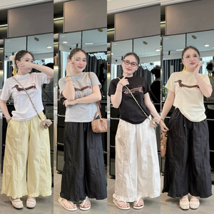 ผู้ผลิตเสื้อผ้าเวียดนามที่เชื่อถือได้ กางเกงขายาวทรงกว้างสำหรับผู้หญิง สไตล์ลำลอง ซักแห้ง รับผลิตเสื้อผ้าแบบ OEM - Product Image 4