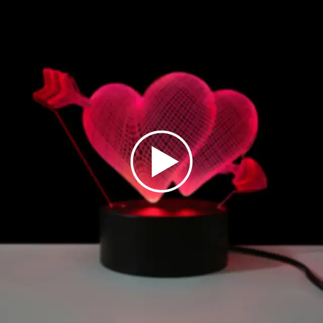 Đèn Ngủ 3D Trái Tim Tình Yêu Giáng Sinh Quà Tặng Ngày Valentine Cho Người Yêu