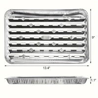 Récipient rond et rectangulaire en plastique perforé jetable de plateau de gril de BBQ de feuille d'aluminium de pp pour l'emballage de cuisson de fruit de nourriture