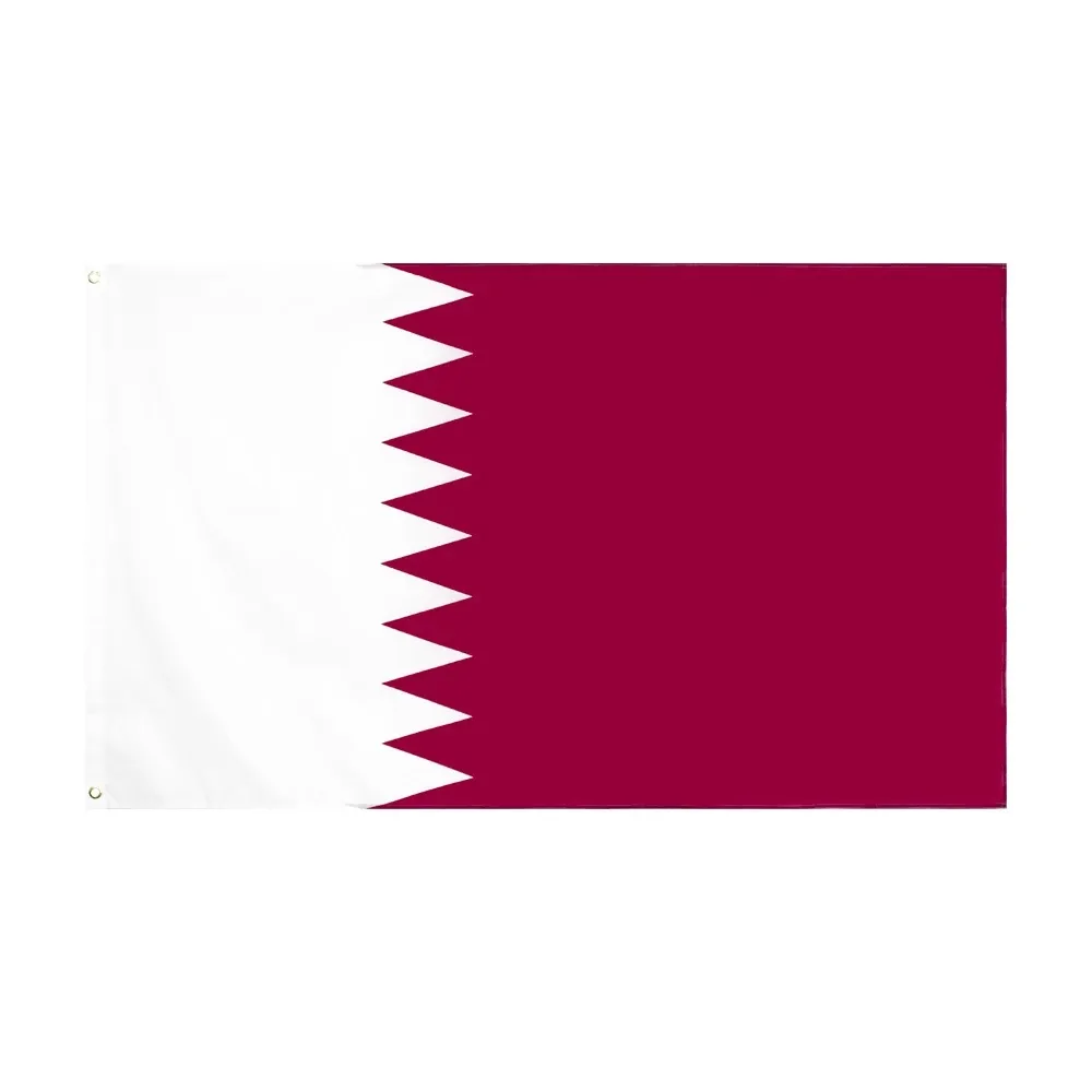 Huiyi Machine Drapeaux de pays du Qatar personnalisés Impression grand drapeau Drapeau de la nation du Qatar 3x5ft