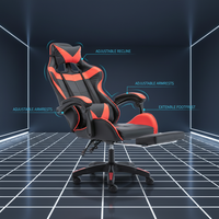 Chaise de jeu en cuir de haute qualité, pivotante, réglable en hauteur, ergonomique, avec repose-pieds, pour salle de jeu