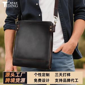 Sac messager pour homme en cuir véritable Tiding, grande capacité, durable, pour une utilisation en extérieur - Product Image 5