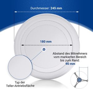 Plateau tournant en verre pour four à <span class=keywords><strong>micro</strong></span>-ondes, plaque en verre de remplacement pour four à <span class=keywords><strong>micro</strong></span>-ondes, plaque en verre pour four à <span class=keywords><strong>micro</strong></span>-ondes de 10 pouces pour four à <span class=keywords><strong>micro</strong></span>-ondes <span class=keywords><strong>Samsung</strong></span> - Product Image 6