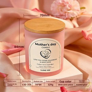Fleurs pour <span class=keywords><strong>Maman</strong></span> Chérie, Cadeau Fête des Mères, Bougie en Cire de Soja Aromatique, Ambiance Apaisante, Joli Ornement en Verre Coloré - Product Image 2