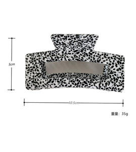 Pince à cheveux en acétate de style coréen, motif géométrique rétro marbré et éclaboussures d'encre, antidérapante, accessoire capillaire - Product Image 3