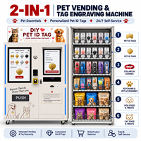 Mesin Penjual Otomatis Perlengkapan Hewan Peliharaan 2 in 1 dan Kios Pengukir Laser Tag ID Anjing Kucing DIY dengan Berbagai Pilihan Pembayaran