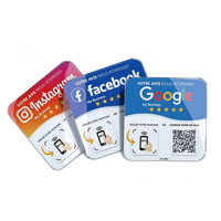 Carte de paiement NFC RFID en acrylique personnalisée, best-seller en Espagne, puce NTAG216, fréquence 13,56 MHz, pour commande en restaurant et usage commercial