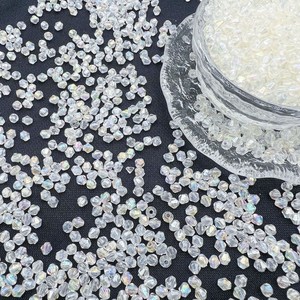 도매 AB 색상 이중 뾰족한 다이아몬드 직선 구멍 구슬 DIY 페르시 보석에 대한 투명 색상 아크릴 플라스틱 루사이트 - Product Image 5