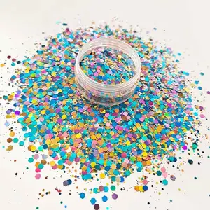 Wholesale Latest hybrid blue purple chunky glitter for the nails