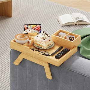 Table de rangement en bambou avec compartiment pour utilisation à côté du canapé dans le salon - Product Image 1