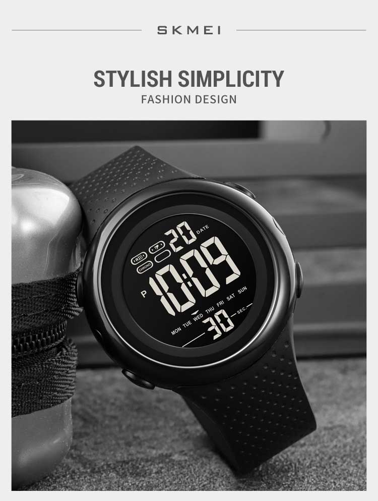 Skmei 1856 оптовая продажа черные цифровые часы для мальчиков оригинальный силиконовый ремешок водонепроницаемые многофункциональные Простые Спортивные Наручные Часы