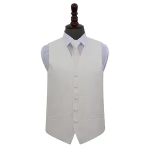 Hamocigia Custom Made Men Formal Business V-neck Woven Jacquard Vest Waistcoat