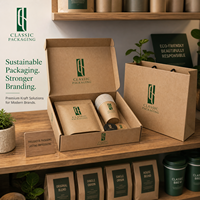 Kit d'emballage personnalisé en kraft pour café, faible MOQ, sacs à grains de café recyclables, boîte d'expédition, ensemble d'autocollants pour tasses, pour torréfacteur de boutique