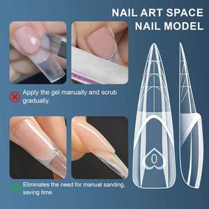Moule en plastique PET pour nail art, pour espace négatif français, avec support sans papier, support de gabarit à échelle en forme d'escalier, emballage de base - Product Image 4
