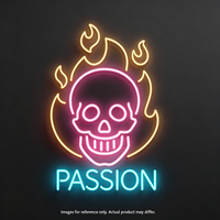 Enseigne néon LED Crâne de feu, Lampe murale squelette tendance pour la décoration de pubs, clubs, chambres et événements festifs
