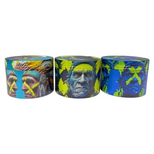 <b>Herb</b> Grinder 6 Pcs Display <b>Box</b> Round Magnetic Zinc Alloy Dry <b>Herb</b> Grinder With Sharp Teeth And Colorful Design - Product Image 3