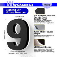 Lettres encastrées LED rétroéclairées en acier inoxydable IP65 personnalisées, logo en métal noir pour hôtel, complexe hôtelier, villa, bureau, réception, mur