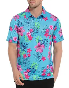 OEM işlemeli baskı yeni tasarım kırpma yaka Tee gömlek süblimasyon desenler erkekler hızlı kuru Golf Polo gömlek Logo ile