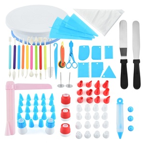 85pcs Baking Set with Stainless Steel Nozzle Rotating <strong>Cake</strong> <strong>Stand</strong> <strong>Disposable</strong> Piping Bag <strong>Cake</strong> Decorating Accessories
