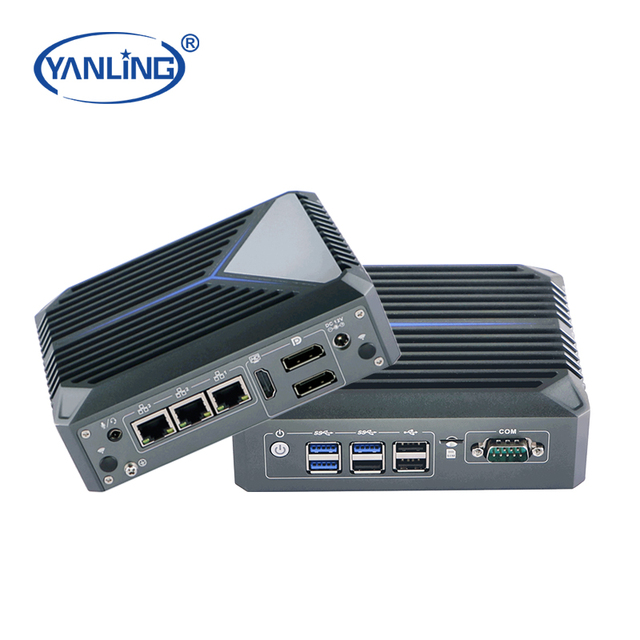 Industrial New Cheaper Fanless Mini PC with J6412 Quad Core Processor 3x2.5G LAN SSD/HDD Storage DDR4 RAM