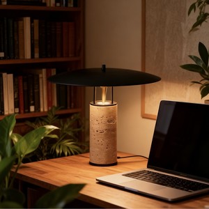 Nordic Travertine Table Lamp E27 LED Warm <b>Light</b> Eye Caring <b>Night</b> <b>Light</b> For Living Room Bedroom Desk - Product Image 1