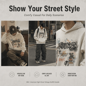 Sweat à capuche 360G épais pour homme, style graffiti, coupe oversize, streetwear vintage, imprimé graphique, fournisseur personnalisé - Product Image 4