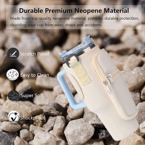 Porte-bouteille isotherme 40 oz en néoprène avec <span class=keywords><strong>poche</strong></span> pour téléphone et logo personnalisé, sac <span class=keywords><strong>de</strong></span> transport à bandoulière - Product Image 3