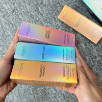 Boîte en carton holographique irisée personnalisée pour vaporisateur de parfum, boîtes d'emballage cosmétique imprimées au laser à effet de changement de couleur