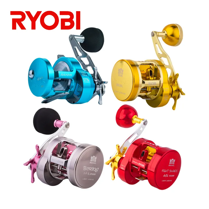 RYOBI純正オリジナルメタルフィッシングリールドラムホイールアルミニウムスロージギングリールベイトキャスティングリールトローリング深海釣り