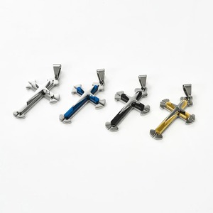 Collier avec pendentif croix en acier inoxydable, pendentifs religieux, croix de prière, Jésus, Bible, pour chaîne, cadeau chrétien pour hommes et femmes - Product Image 5