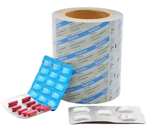 rolos de folha de blister farmacêutico feitos sob medida com impressão para embalar comprimidos e cápsulas
