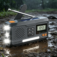 Radio Darurat Tenaga Surya OEM Grosir Logo Kustom, Pengisi Daya Ponsel 2000mAh, AM FM DAB Bersertifikasi CE, Radio Tahan Lama untuk Kebutuhan Luar Ruangan