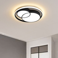 Plafonniers LED modernes noirs à intensité variable avec télécommande 3500K certifiés SAA Éclairage de chambre à coucher CRI élevé 90+ Design carré