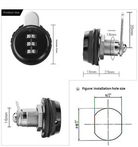 कैबिनेट के लिए एनली 3-अंकीय रोटरी जीभ दराज मेल बॉक्स मेलबॉक्स संयोजन कैम लॉक - Product Image 4