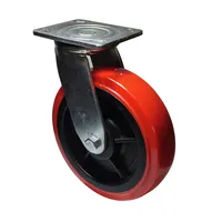 Roda resistente vermelha resistente e rígida giratória trundle, alta capacidade de carga industrial