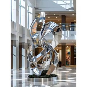 Escultura de decoración pulida y soldadura de fábrica de metal de acero inoxidable M58 para proyectos de jardín, hotel y paisaje - Product Image 4