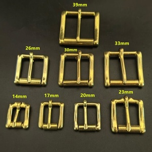 ペットの犬の首輪用の頑丈な真ちゅう製のバックルサドルレザークラフト用のセンターバーベルトピンバックルDIYハードウェア - Product Image 6