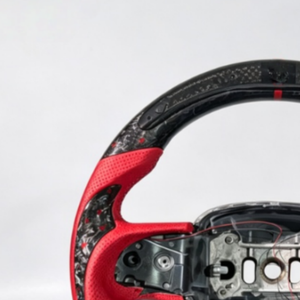 Accesorios para Automóviles <span class=keywords><strong>Dodge</strong></span> Charger Challenger, Volante de Fibra de Carbono Forjado Rojo, Personalizado de Alta Calidad, en Cuero Liso - Product Image 4