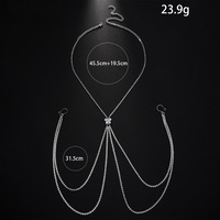 OEM Chaîne de soutien-gorge collier en strass simple et superposée Chaîne de sous-vêtements à chaîne fine brillante pour la poitrine et le corps Chaîne de bijoux pour fille Cadeau