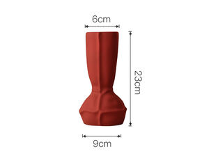 <span class=keywords><strong>Vaso</strong></span> geometrico <span class=keywords><strong>in</strong></span> ceramica smaltata di forma unica rosso mattone <span class=keywords><strong>in</strong></span> colore nordico per la decorazione floreale interna - Product Image 4