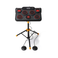 Smart LED Stereo Portable Electronic Drum Kit, Rechargeable Percussion Instrument for Beginners