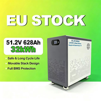 Chargeur de batterie au lithium ODM personnalisé 8000 cycles 32 kWh 51,2 V avec câbles de connexion pour onduleurs solaires hors réseau pour cabane de vacances