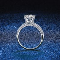 Bagues Moissanite 1-3 Carats, Bijoux Élégants et Luxueux en Argent Sterling S925, Demi-Anneaux