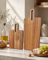 Meilleures ventes : Ensemble de planches à découper en bois d'acacia pour la cuisine domestique, avec poignée, pour fromage et pizza, pour l'exportation