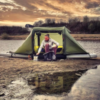 Tienda inflable en la azotea para acampar, tienda superior de coche SUV de aire rápido con diseño a prueba de lluvia, portátil y de fácil montaje