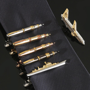 Nouvel Arrivage 2026 Tendance Pince à Cravate <span class=keywords><strong>Avion</strong></span> Balle Argentée Électroplaquée Cadeaux d'Entreprise Pince à Cravate Souvenir de Voyage pour Salons Professionnels - Product Image 1
